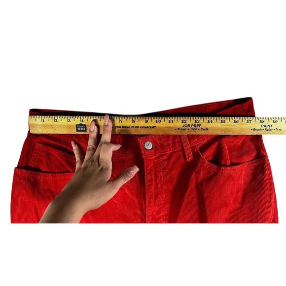 ✨ Levi’s 94 Baggy Jeans Women’s 35x30 Corduroy Red Loose Mid Rise Straight Leg - Picture 8 of 10